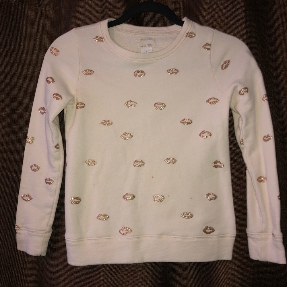Crewcuts (J Crew kids) cream sweatshirt w/gold 👄